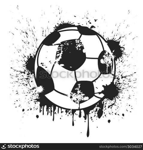 isolated grungy black soccer ball from white background. grungy black soccer ball background