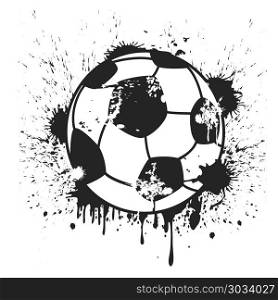 isolated grungy black soccer ball from white background. grungy black soccer ball background