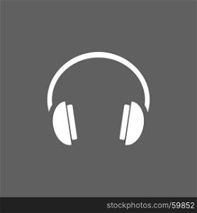 Isolated headphones icon on a dark background