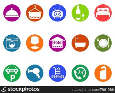 isolated hotel buttons icon set from white background