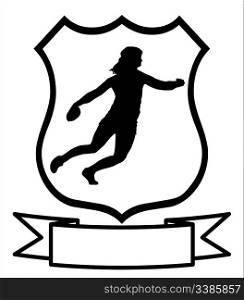 Isolated Image of a Female Discus Thrower on a Shield