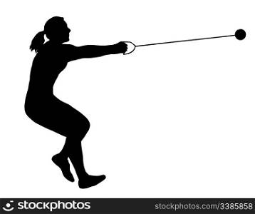 Isolated Image of a Female Hammer Thrower