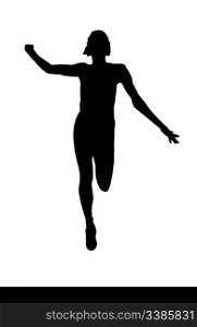 Isolated Image of a Female Long Jumper