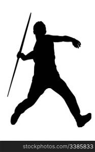 Isolated Image of a Male Javelin Thrower