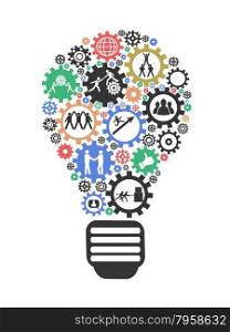 isolated Lightbulb teamwork Concept icon on white background