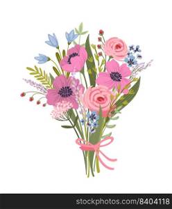 Isolated llustration bouquet of flowers. Vector design concept for holyday and other use.. Isolated llustration bouquet of flowers. Vector design concept for holyday and other.