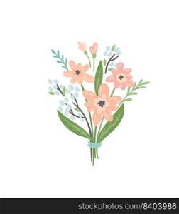 Isolated llustration bouquet of flowers. Vector design concept for Valentines Day and other use.. Isolated llustration bouquet of flowers. Vector design concept for Valentines Day and other.