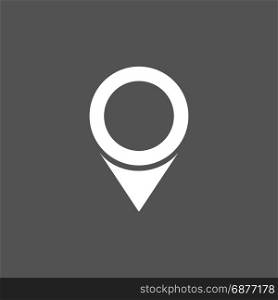 Isolated location icon for maps on a dark background