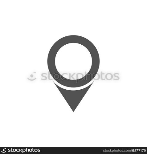 Isolated location icon for maps on a white background