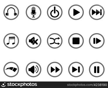 isolated media buttons icon on white background