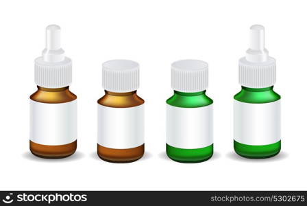 Isolated Medical Bottle Template Vector Illustration EPS10. Medical Bottle Template Vector Illustration