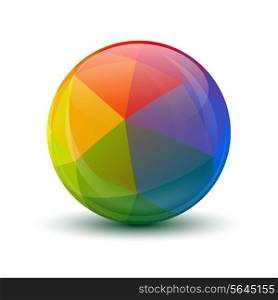 Isolated on white background three-dimensional sphere. Vector illustration.