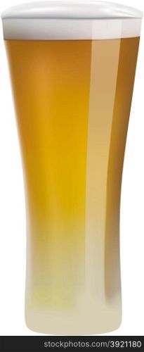 Isolated on white glass of beer. Vector illustration