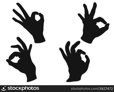 isolated people OK hand sign vector from white background