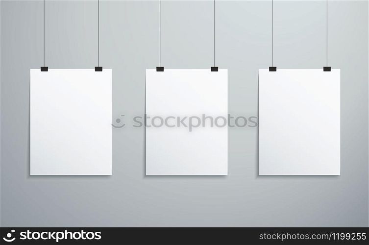 isolated picture frames hanging on wall vector illustration EPS10