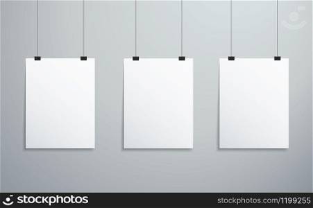 isolated picture frames hanging on wall vector illustration EPS10