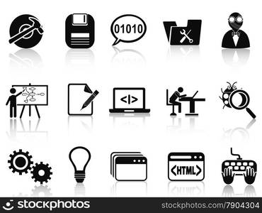 isolated program development icons set from white background