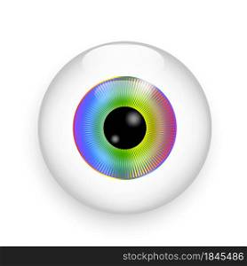 Isolated rainbow eyeball icon. Ophthalmology symbol. Abstract eye. 3d graphic color. Vector illustration. Stock image. EPS 10.. Isolated rainbow eyeball icon. Ophthalmology symbol. Abstract eye. 3d graphic color. Vector illustration. Stock image.