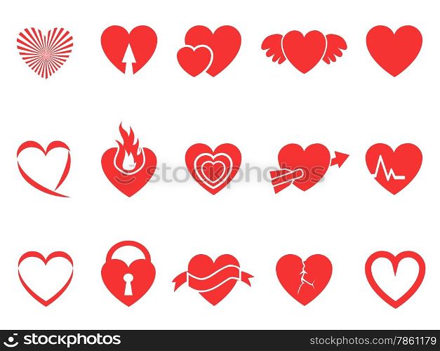 isolated red heart icons for Valentine&rsquo;s Day design