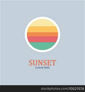isolated round shape sunset vector logo