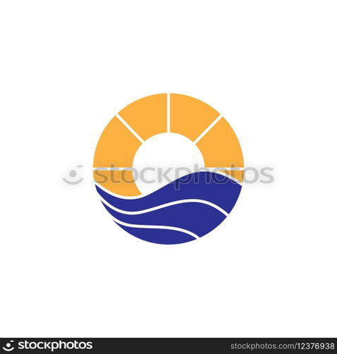 isolated round shape sunset vector logo