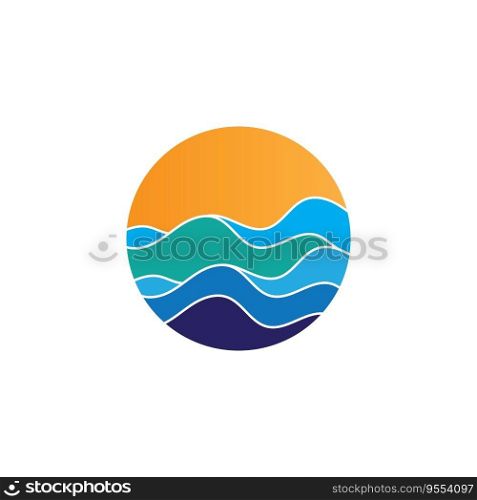 isolated round shape sunset vector logo