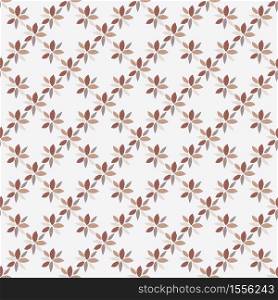 Isolated seamless patern with mini brown geometric flowers. White background. Surface design. Can be used for wallpaper, wrapping paper, textile, fabric prints. Vector illustration.. Isolated seamless patern with mini brown geometric flowers. White background. Surface design.