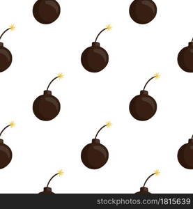 Isolated seamless weapon pattern with simple brown bomb silhouettes. White background. Perfect for fabric design, textile print, wrapping, cover. Vector illustration.. Isolated seamless weapon pattern with simple brown bomb silhouettes. White background.