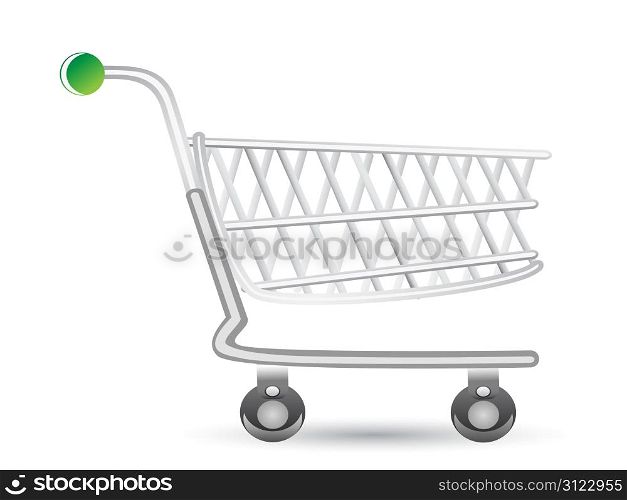 isolated shopping cart on white background