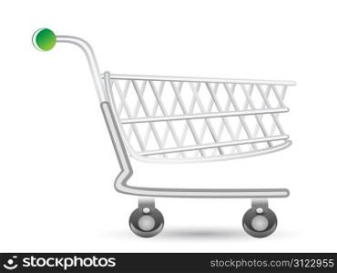 isolated shopping cart on white background