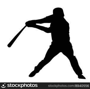 Isolated Silhouette of Baseball Batsman Hitting Ball, originating image from Generative AI technology 