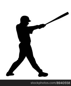 Isolated Silhouette of Baseball Batsman Intimidating Pitcher, originating image from Generative AI technology 