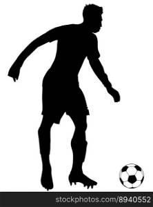 Isolated Silhouette of Soccer Player Taking Penalty Kick, originating image from Generative AI technology 