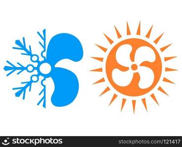isolated simple air conditioner symbol icon logo from white background