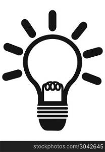 isolated simple lightbulb icon from white background. simple lightbulb icon