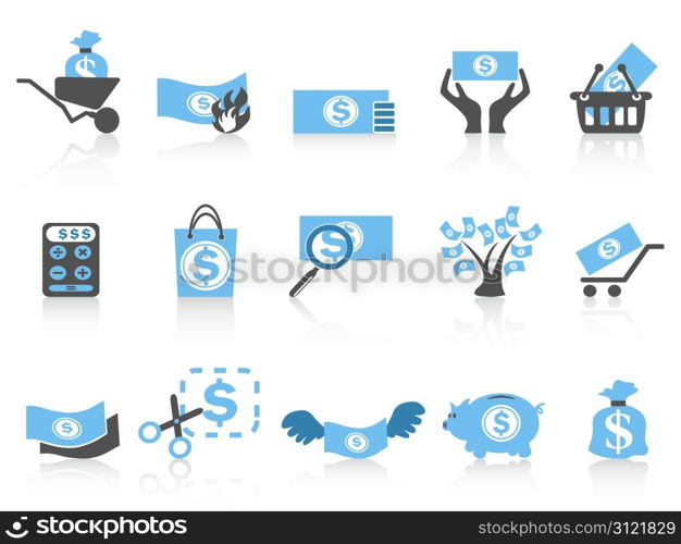 isolated simple money icon,blue series from white background