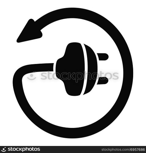 isolated simplt electric plug icon from white background. simplt electric plug icon