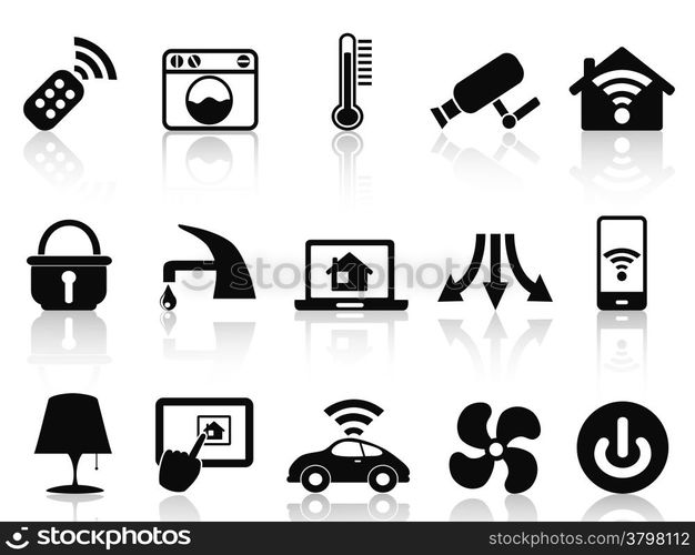 isolated smart house icons set from white background