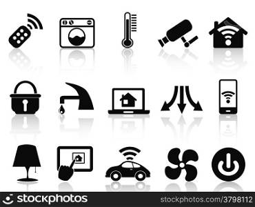 isolated smart house icons set from white background
