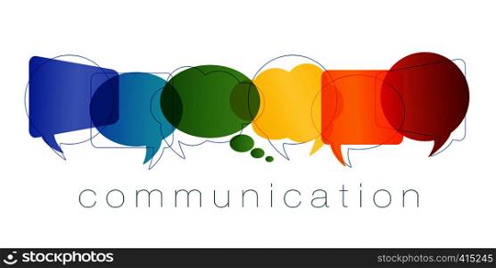Isolated Speech bubble with rainbow colors. Communication and network concept. Text communication. Online community. Friends chatting. Contacts and online marketing. Vector