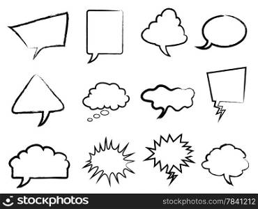 isolated Speech bubbles outline set from white background