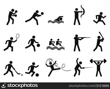 isolated sport people silhouettes icon on white background