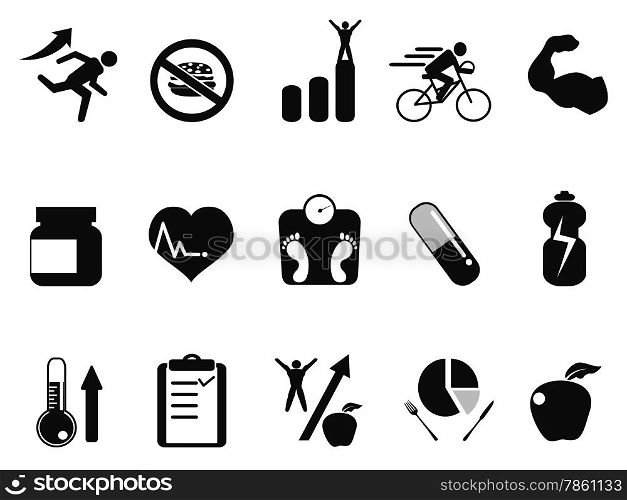 isolated sport performance icons set from white background