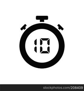 Isolated stopwatch icon with ten seconds. Vector illustration