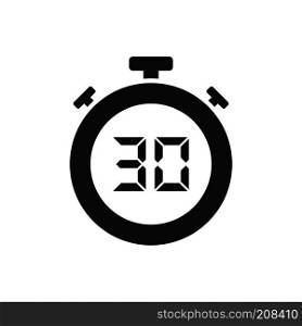Isolated stopwatch icon with thirty seconds. Vector illustration