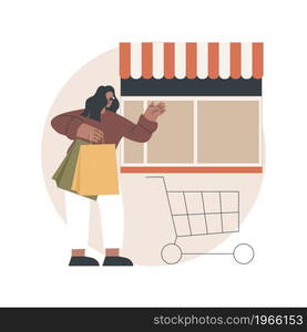 Isolated store abstract concept vector illustration. Free standing supermarket, department store, isolated building, one-brand superstore, retail outlet, single shopping mall abstract metaphor.. Isolated store abstract concept vector illustration.