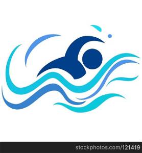 isolated swimming logo from white background