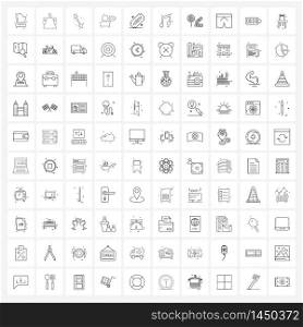 Isolated Symbols Set of 100 Simple Line Icons of text, man, arrow, male, chat Vector Illustration