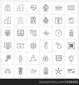 Isolated Symbols Set of 36 Simple Line Icons of atm, tablet, love, pills, medical Vector Illustration