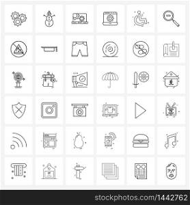 Isolated Symbols Set of 36 Simple Line Icons of invalid, disabled, gear, disable, setting Vector Illustration